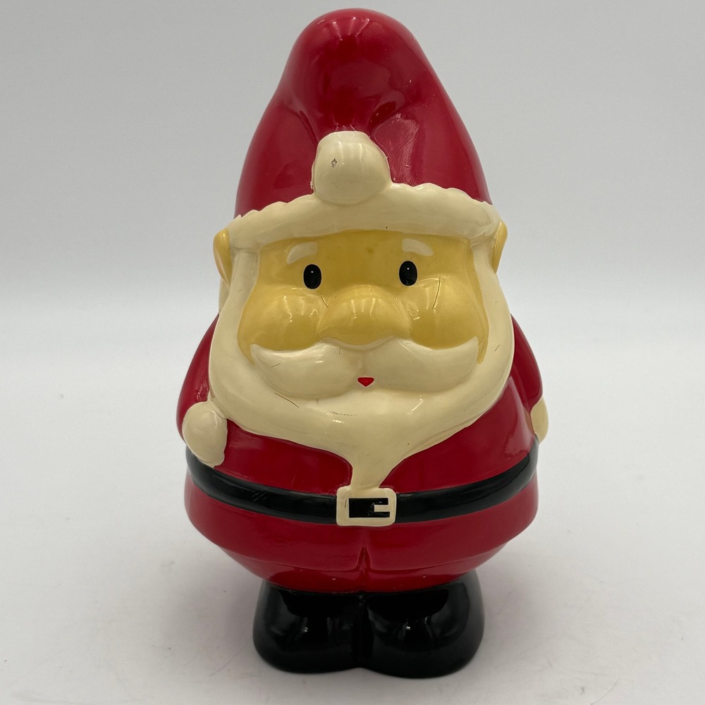 Vintage Santa Claus Blow Mold Plastic Figurine Christmas Holiday Decor 8.5 Inch